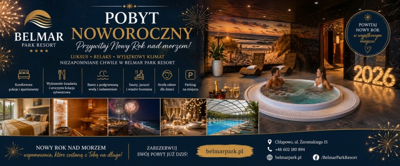 Pobyt Noworoczny 2026/2027 ze śniadaniami i imprezą w Belmar Park Resort